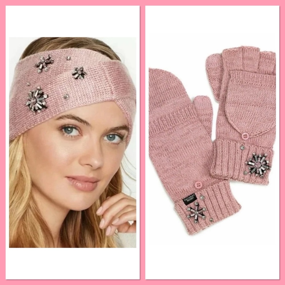 NWT Victorias Secret Embellished Headband and Glove Set